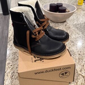 Duckfeet Black Leather Men's Rain & Snow Boots